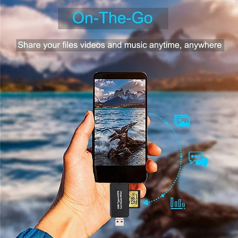 USB 2.0 kaardilugeja USB-C Type-C OTG Micro SD kaardilugeja adapter 3 in 1 USB 3.0 TF/Mirco SD nutikas mälukaardilugeja telefoni jaoks