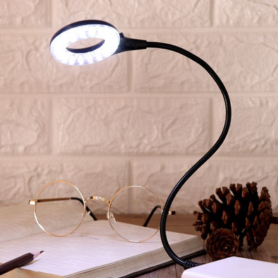 USB Gadgets Ring LED Light Επιτραπέζιο φωτιστικό USB 5V Φωτεινό λαμπάκι Ευέλικτο λαιμό χήνας Ρυθμιζόμενη γωνία ανάγνωσης Κάμπινγκ Επιτραπέζιος φορητός υπολογιστής