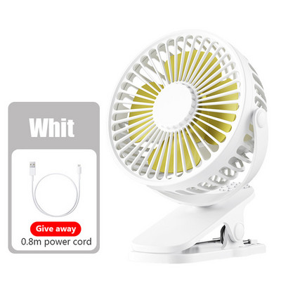 Mini ventilator de răcire Clip portabil de birou Încărcare USB Ventilatoare răcoritoare 360 de grade 3 viteze Mute cu vânt puternic pentru acasă dormitor vara