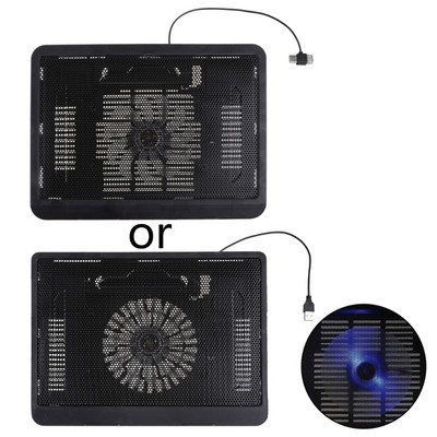 Pad de răcire pentru laptop, portabil 2 alimentat prin USB, suport pentru răcire pentru laptop, cu 1 ventilatoare cu LED albastru, pentru 12-14 inchi