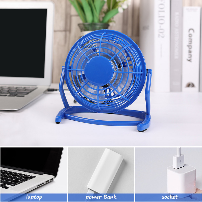 Spēcīga vēja USB klusais ventilatora galda dzesētājs klēpjdatoram piezīmjdatoram galddatoram Ofiice vasaras dzesēšanas ventilatori, 4 asmeņi, grozāmi USB mini ventilatori