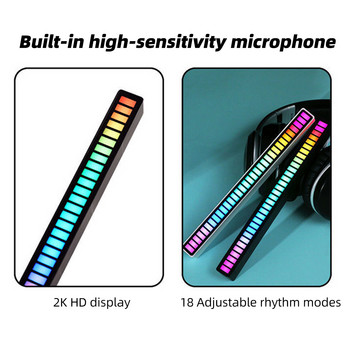 НОВА КОЛА / НАСТОЛЕН КОМПЮТЪР RGB Гласово активирана ритъм светлина Цветен контрол на звука Околна светлина 16/32 битов Индикатор за ниво на музика