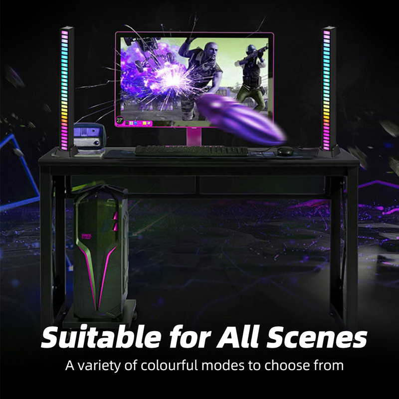 NOVI AUTO / STOLNO RAČUNALO RGB Glasovno aktivirano svjetlo za ritam kontrole zvuka u boji Ambijentalno svjetlo 16/32 bitni indikator razine glazbe