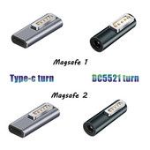 60W Τύπος C/DC5521 Μαγνητικός προσαρμογέας USB PD για Apple Magsafe1/Magssafe2 MacBook Air/Pro USB C Μετατροπέας βύσματος γρήγορης φόρτισης