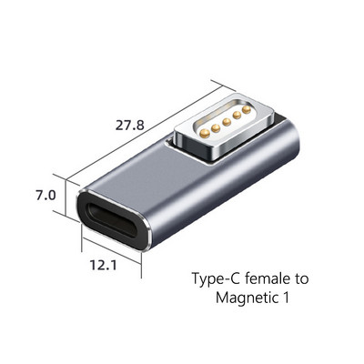 60W Τύπος C/DC5521 Μαγνητικός προσαρμογέας USB PD για Apple Magsafe1/Magssafe2 MacBook Air/Pro USB C Μετατροπέας βύσματος γρήγορης φόρτισης