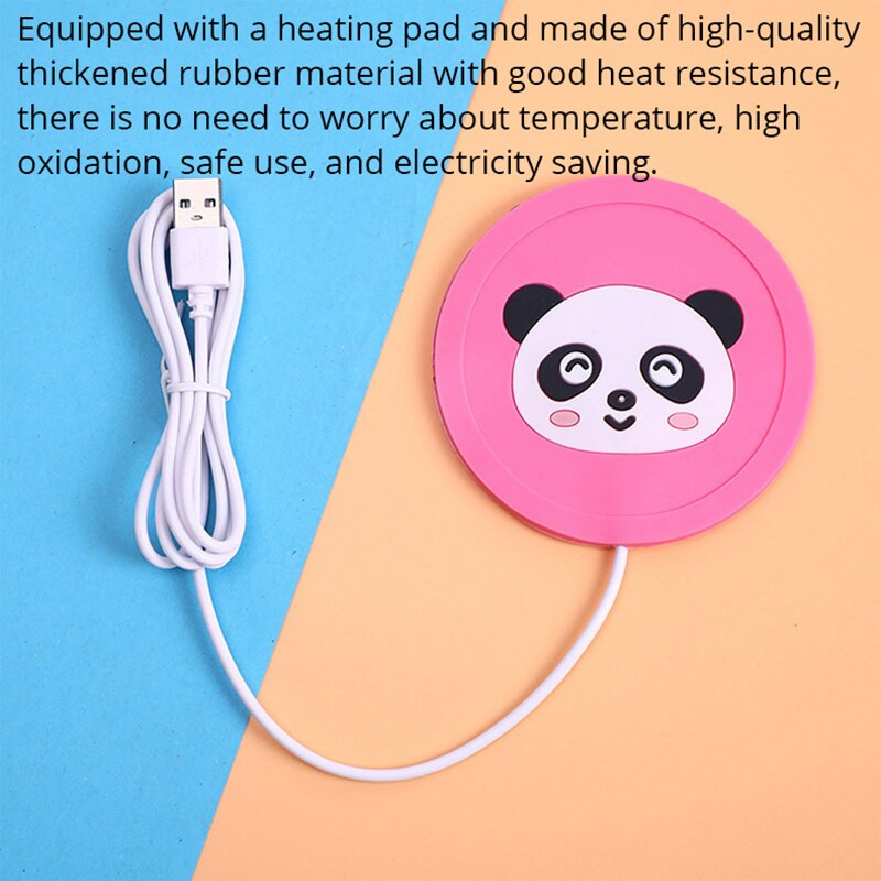 Rajzfilm Szilikon USB töltés Fűtés Poháralátét ülőgarnitúra Anti Wet alátét tartozékok Piros