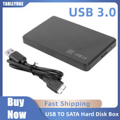 2,5 hüvelykes HDD SSD tok USB 3.0 - SATA merevlemez doboz 5 Gbps dobozos merevlemez-ház notebook asztali számítógéphez USB 3.0 kábellel