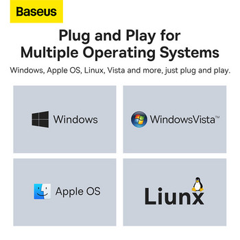 Baseus 4-Port Type- C USB-A HUB Adapter USB-A to USB 3.0*4 Ethernet splitter Base for MacBook Pro laptop
