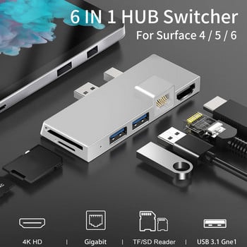 Докинг станция HUB 4K USB 3.1 HDMI-съвместим твърд диск Външен корпус Адаптер за докинг станция за Surface Pro 4 5 6