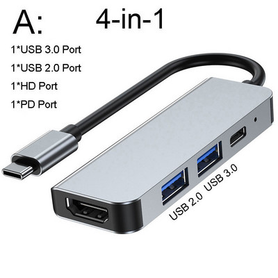 8 vienā USB c centrmezgls klēpjdatora adapterim, datora PD uzlādei, 8 portu dokstacijas RJ45 HD TF/SD kartes piezīmjdatora C tipa sadalītājs