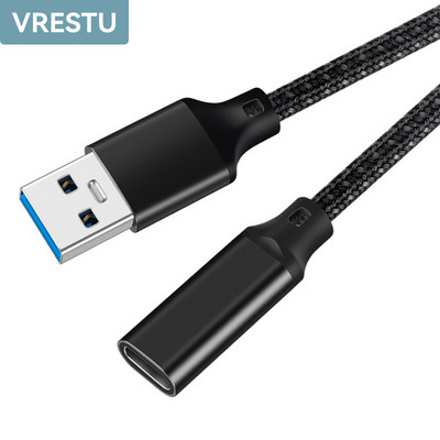 USB 3.2 към USB C OTG адаптер USB A мъжки към USB-C конвертор за iPhone 14 Xiaomi Huawei Samsung 10Gbps данни USBC женски конектор