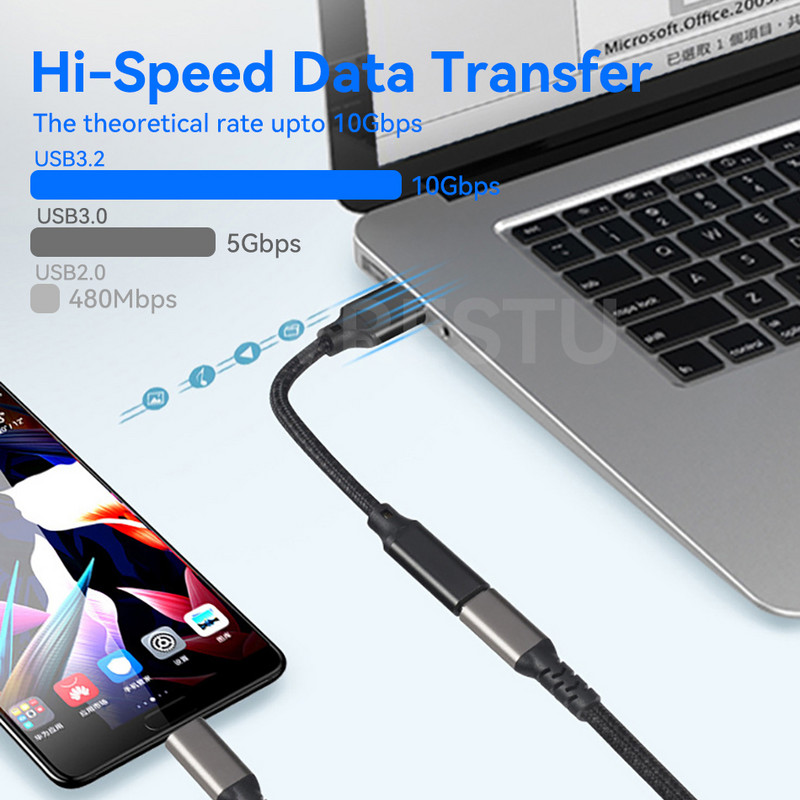USB 3.2 na USB C OTG adapter USB A muški na USB-C pretvarač za iPhone 14 Xiaomi Huawei Samsung 10Gbps podatkovni USBC ženski konektor