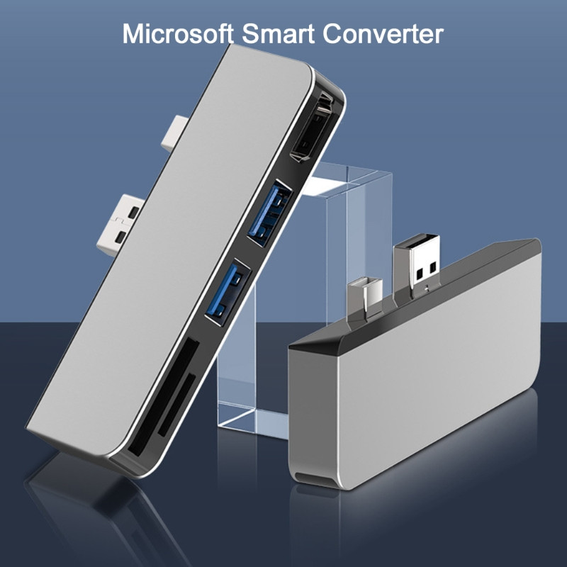 5-in-1 C tipa centrmezgla dokstacijas disks ar USB-C uz HDMI saderīgu dokstacijas HDD SSD strāvas adapteris Surface Pro 4/5/6 adapterim