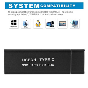 Τύπος C USB 3.1 έως M.2 NGFF SSD Κιβώτιο κινητού σκληρού δίσκου Τύπος C Κάρτα προσαρμογέα Εξωτερικό περίβλημα για m2 SATA SSD 2230/42/60 2280