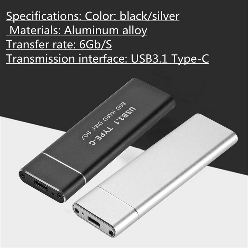 Tip C USB 3.1 na M.2 NGFF SSD Kutija za mobilni tvrdi disk Tip C Adapterska kartica Vanjsko kućište za m2 SATA SSD 2230/42/60 2280