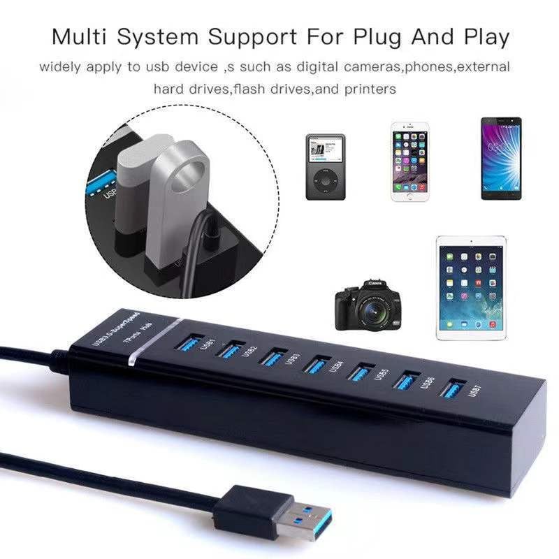 Fénysáv USB3.0HUB 7 portos elosztó 3.0 hub 3.0HUB7 portos USB bővítő egy húzással hét