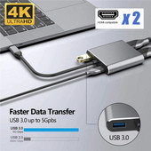 RYRA USB HUB MST tip C u HDMI 4K pretvarač adapter tipa C u PD 60W USB 3.0 Dual HDMI priključci za PC prijenosno računalo MacBook Android