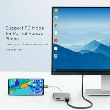 RYRA USB HUB MST Τύπος C σε HDMI 4K Μετατροπέας Προσαρμογέας Τύπου C σε PD 60W USB 3.0 Διπλές θύρες HDMI για υπολογιστή φορητό υπολογιστή MacBook Android