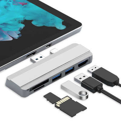 Mosible usb hub 3.0 priključna stanica za microsoft surface pro 4/5/6/7 na usb3.0 priključak HDMI-kompatibilan adapter za čitač SD/TF kartica