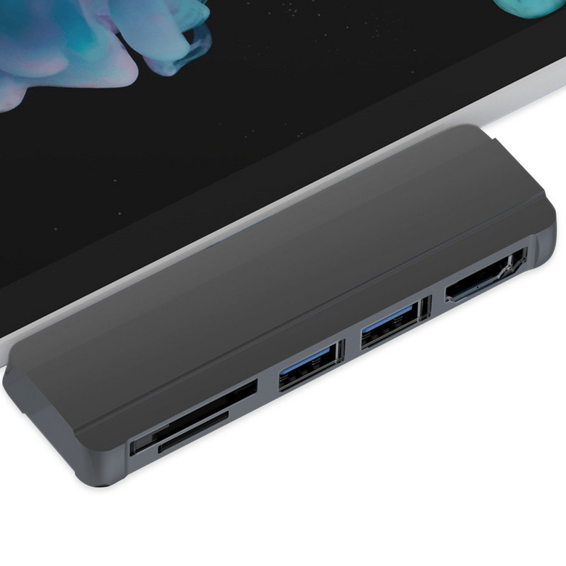 Mobilā usb centrmezgla 3.0 dokstacija microsoft Surface pro 4/5/6/7 līdz usb3.0 portam ar hdmi saderīgs sd/tf karšu lasītāja adapteris
