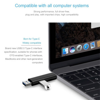 Πολυλειτουργικό 5-σε-1 USB / Type C / Micro USB OTG Card Reader για τηλέφωνο Android / Υπολογιστή / Universal TF Card / U Flash Drive