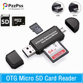 PzzPss OTG Micro SD четец на карти USB 2.0 четец на карти 2.0 за USB Micro SD адаптер Flash Drive Смарт четец на карти памет