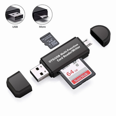PzzPss OTG Micro SD четец на карти USB 2.0 четец на карти 2.0 за USB Micro SD адаптер Flash Drive Смарт четец на карти памет