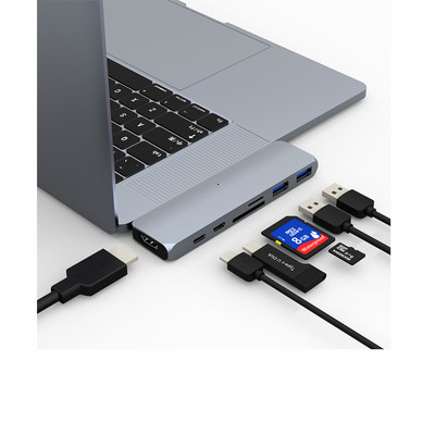 DC701 hub USB C na HDMI USB A SD kartica Micro SD kartica za MacBook Pro Thunderbolt 3 Docking Dual USB Type C HUB