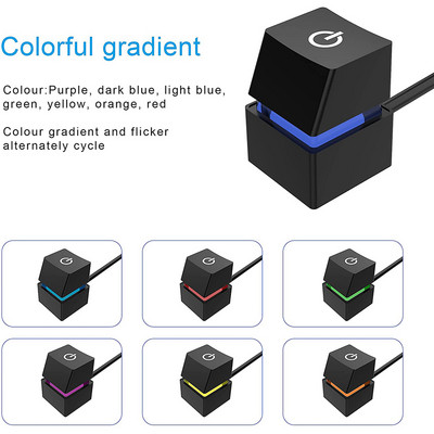 Lumini LED colorate portabile de 2 m Comutator de birou pentru computer Placă de bază pentru PC Buton de pornire/oprire pornire extern Cablu de prelungire