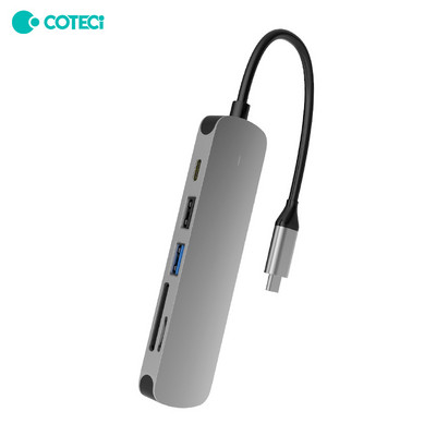 Coteetci Docking 6in1 Hub Type-C Pd Usb3.0 Usb2.0 Hdml Usb-C2.0 Sd Tf Card Reade Docking Station Accesorii pentru computer