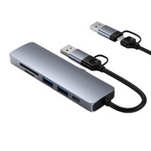 Novi USB C Hub Adapter USB C Dongle Čitač SD kartica Čitač MicroSD kartica Kompatibilan za MacBook i Windows