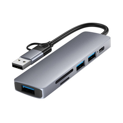 Novi USB C Hub Adapter USB C Dongle Čitač SD kartica Čitač MicroSD kartica Kompatibilan za MacBook i Windows