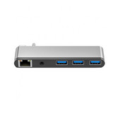 Rj45 Audio Jack kártyaolvasó USB C hub 5gbps szuper sebességű adapter hordozható C típusú asztali dokkoló 5 az 1-ben univerzális