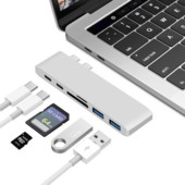 USB C jaotur Kahe tüüpi C ja USB 3.0 TF SD-lugeja M2 M1 jaoks MacBook Pro Air Adapter Thunderbolt 3 dokk USB C 3.1 pordi tüüp C jaotur