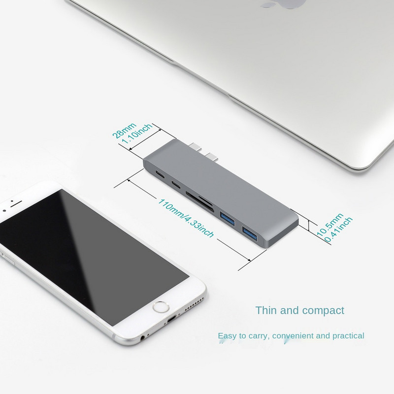 USB C jaotur Kahe tüüpi C ja USB 3.0 TF SD-lugeja M2 M1 jaoks MacBook Pro Air Adapter Thunderbolt 3 dokk USB C 3.1 pordi tüüp C jaotur