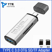 USB четец на карти 2 в 1 тип C USB 3.0 към SD Micro SD TF адаптер за лаптоп телефон OTG четец на карти Smart Memory SD TF четец на карти