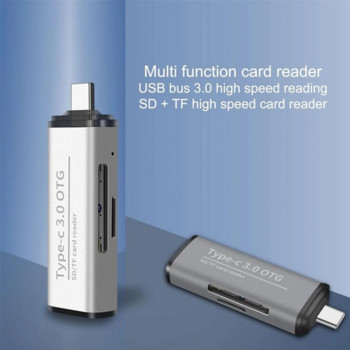 Αναγνώστης καρτών USB 2 σε 1 Τύπος C USB 3.0 σε SD Προσαρμογέας TF Micro SD για φορητό τηλέφωνο OTG Cardreader Smart Memory SD Card Reader TF