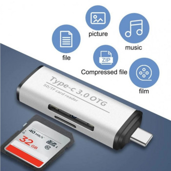 Αναγνώστης καρτών USB 2 σε 1 Τύπος C USB 3.0 σε SD Προσαρμογέας TF Micro SD για φορητό τηλέφωνο OTG Cardreader Smart Memory SD Card Reader TF