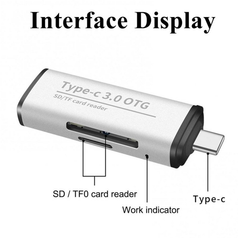 USB четец на карти 2 в 1 тип C USB 3.0 към SD Micro SD TF адаптер за лаптоп телефон OTG четец на карти Smart Memory SD TF четец на карти