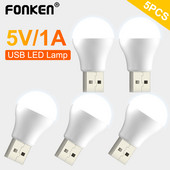5 buc. Lampă cu priză Mini USB Computer Încărcare cu energie mobilă Lămpi de cărți mici USB cu LED pentru protecția ochilor Lumină de lectură Becuri de noapte