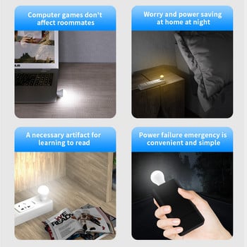 5Pcs Mini USB Plug Lamp Computer Mobile Power Charging USB Small Book Lamps LED Защита на очите Светлина за четене Нощни крушки