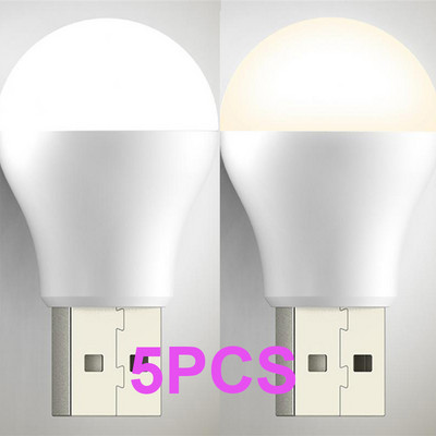 5 buc. Lampă cu priză Mini USB Computer Încărcare cu energie mobilă Lămpi de cărți mici USB cu LED pentru protecția ochilor Lumină de lectură Becuri de noapte