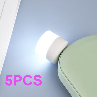 5 buc. Lampă cu priză Mini USB Computer Încărcare cu energie mobilă Lămpi de cărți mici USB cu LED pentru protecția ochilor Lumină de lectură Becuri de noapte