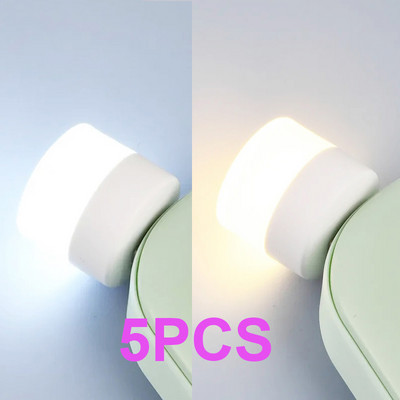 5 buc. Lampă cu priză Mini USB Computer Încărcare cu energie mobilă Lămpi de cărți mici USB cu LED pentru protecția ochilor Lumină de lectură Becuri de noapte