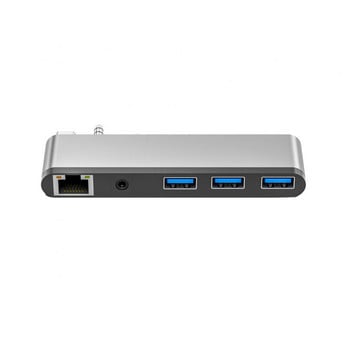 5gbps Usb C Hub Rj45 Προσαρμογέας ανάγνωσης καρτών υποδοχής ήχου Super Speed Τύπος C Επιτραπέζιος σταθμός σύνδεσης Αξεσουάρ τηλεφώνου για Macbook Pro