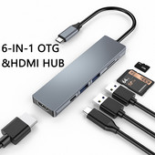 Σταθμός σύνδεσης USB HUB 6 σε 1 για iPhone 6 ακίδων σε USB/Φωτισμός Κινητό τηλέφωνο USB OTG Προσαρμογέας με τροφοδοτικό HUB Dock για ipad iPhone