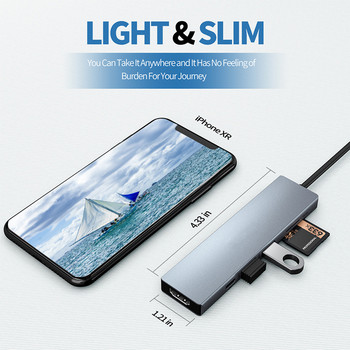 6in1 USB HUB Докинг станция за iPhone 6-пинов към USB/Lighting Мобилен телефон USB OTG адаптер с Powered HUB Докинг станция за ipad iPhone