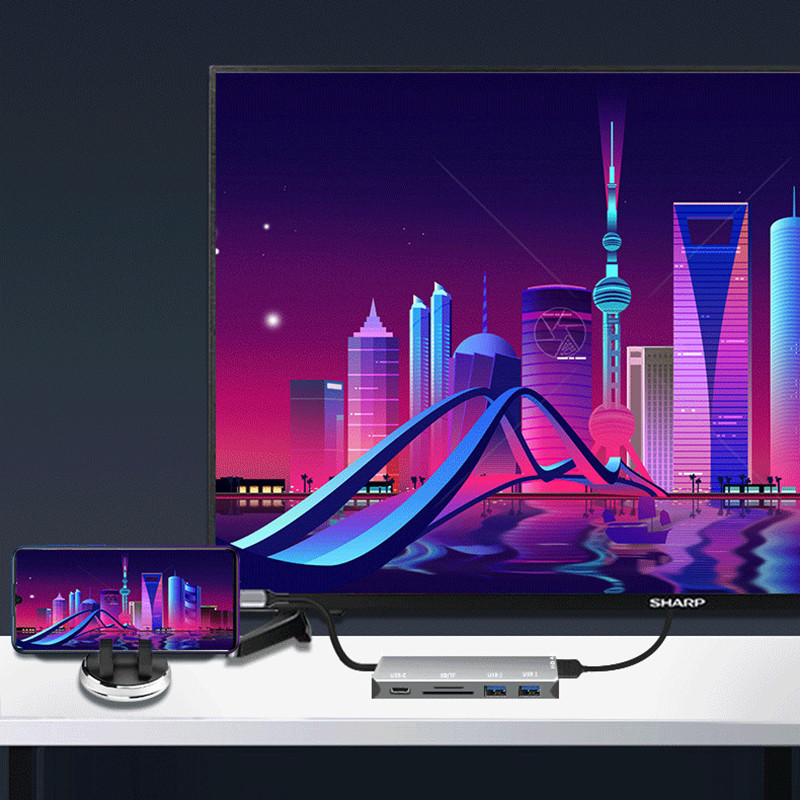 Σταθμός σύνδεσης USB HUB 6 σε 1 για iPhone 6 ακίδων σε USB/Φωτισμός Κινητό τηλέφωνο USB OTG Προσαρμογέας με τροφοδοτικό HUB Dock για ipad iPhone