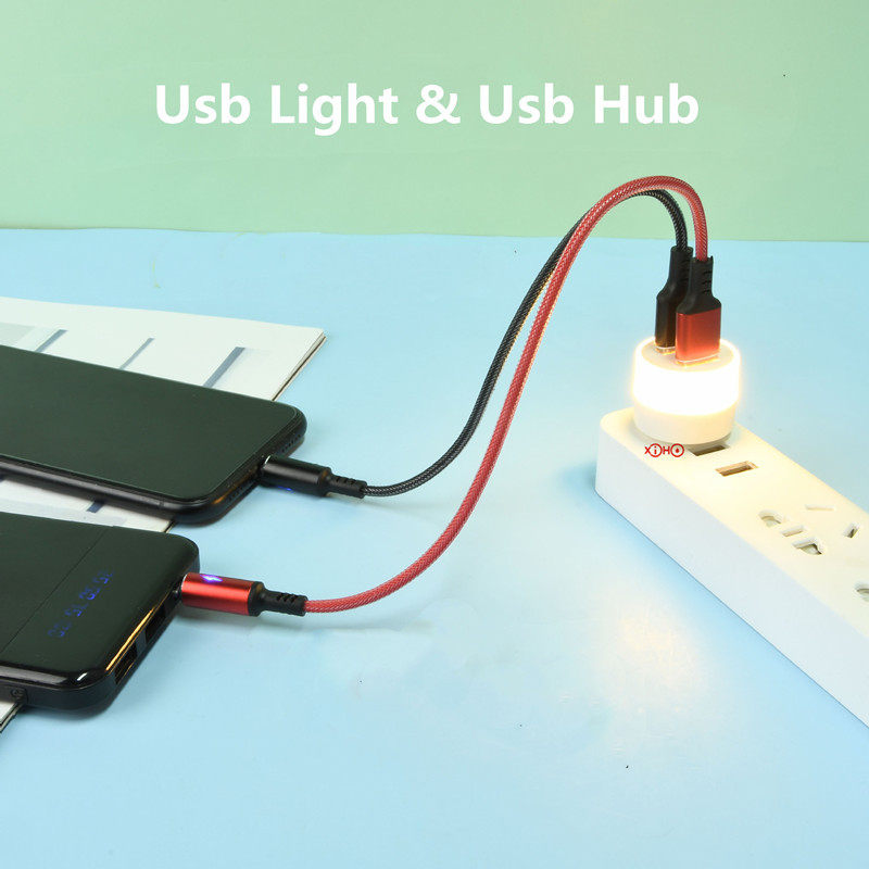 Mini lumină USB Plug and Play USB Gadgets Hub 2 porturi Cadou, lămpi de cărți mici LED cu protecție pentru ochi Iluminare birou de lectură pentru computer