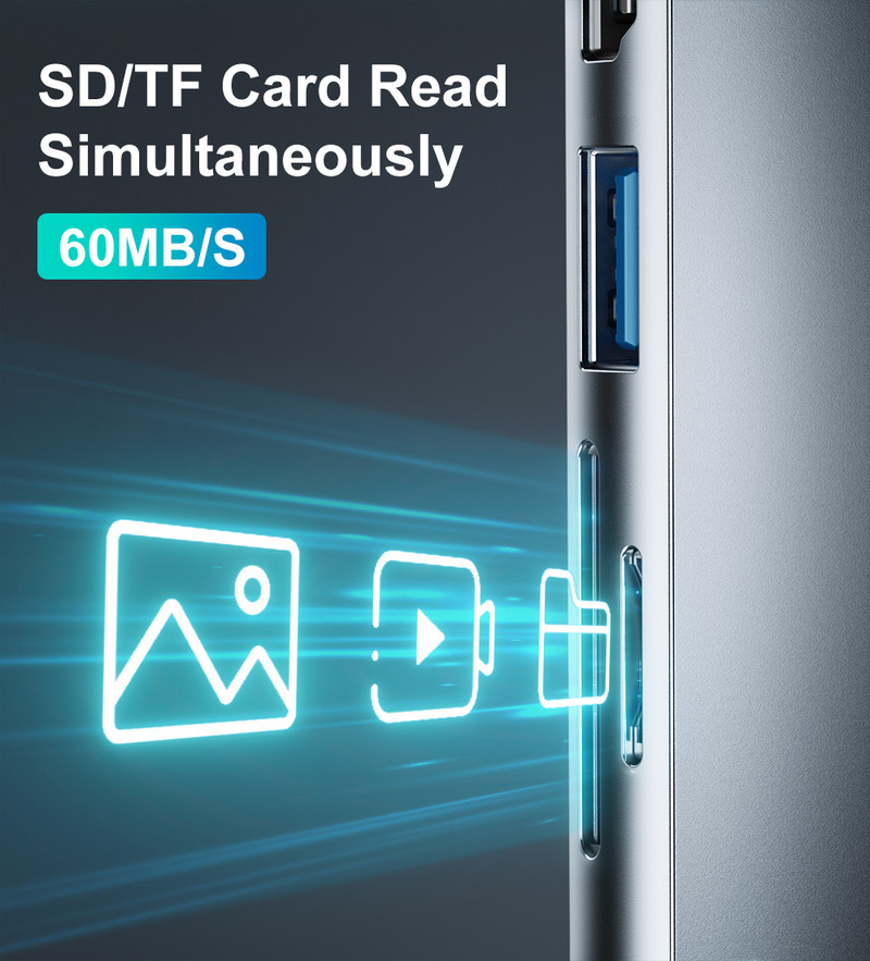 USB centrmezgla dokstacija Usb C HDmi centrmezgls 3 0 C tips vairāku centrmezglu doks Usb vairākas pieslēgvietas portatīvais USB pagarinātājs klēpjdatoram Macbook datoram